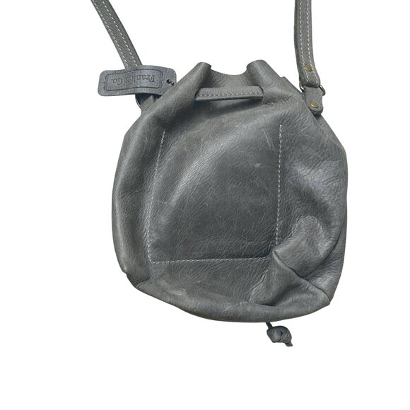 Frank & Co. Leather Crossbody Bucket Bag Women's Gray  Casual Everyday Classic - Picture 4 of 10